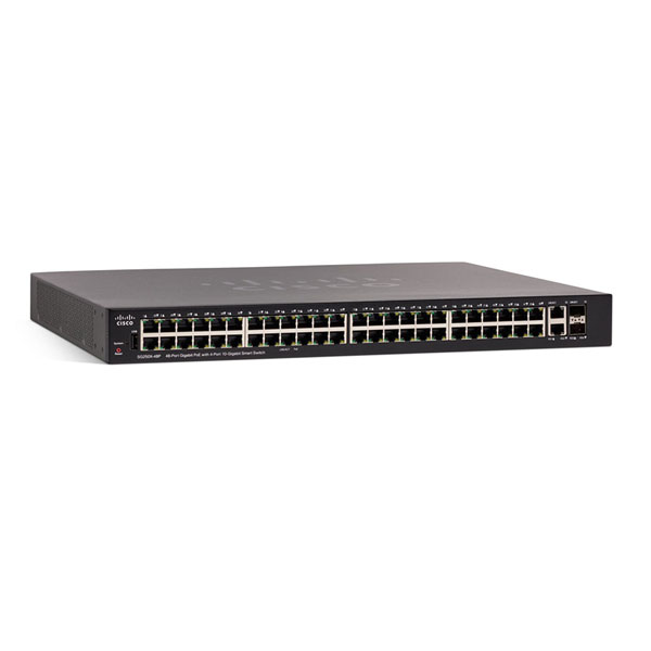 Cisco SG250X-48P 48-Port Gigabit PoE Smart Switch with 10G Uplinks