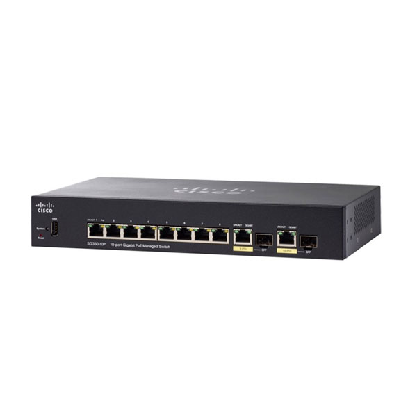 Cisco SG350-10P 10-Port Gigabit PoE Managed Switch (SG350-10P)